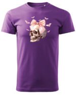 Halloweenowa Koszulka Unisex "Skull with Pink Bow" – Wybierz Kolor!