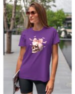 Halloweenowa Koszulka Unisex "Skull with Pink Bow" – Wybierz Kolor!