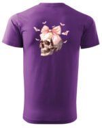 Halloweenowa Koszulka Unisex "Skull with Pink Bow" – Wybierz Kolor!