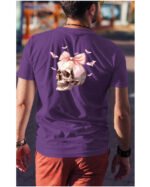 Halloweenowa Koszulka Unisex "Skull with Pink Bow" – Wybierz Kolor!