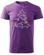 Świąteczna Koszulka “Choinka z Kolorowych Lampek”  – Unisex