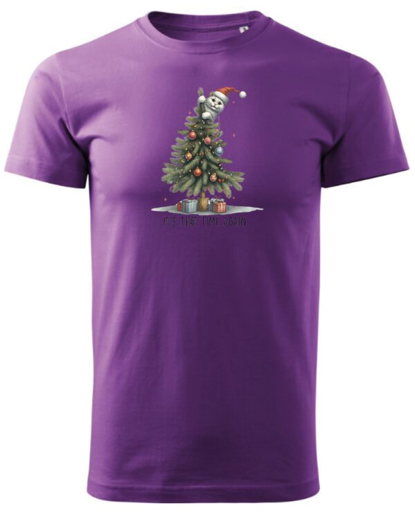 Świąteczna Koszulka “It’s That Time Again – Kot na Choince” – Unisex