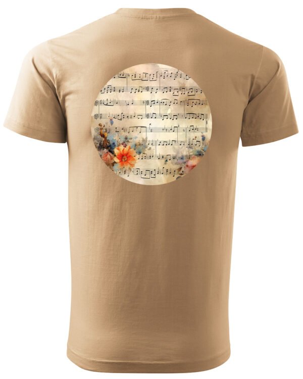 Koszulka Muzyczna harmonia <br>Nuty i kwiaty - Unisex, dla niej