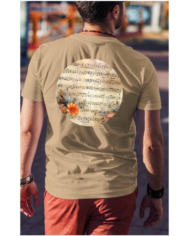 Koszulka Muzyczna harmonia <br>Nuty i kwiaty - Unisex, dla niego