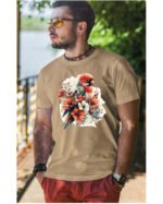 Koszulka Egzotyczny Urok Natury <br>Papuga w Kwiatowym Otoczeniu - Unisex, dla niego