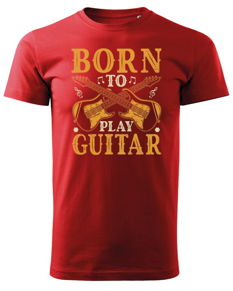 Koszulka Muzyczne serce „Born to play guitar” – Unisex
