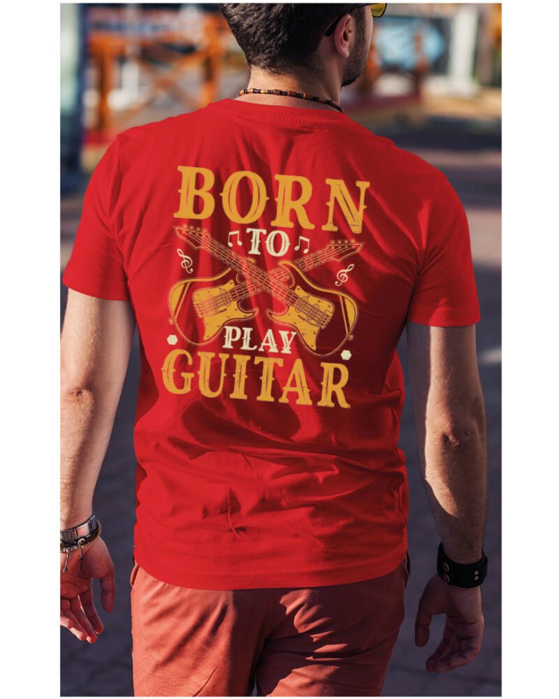 Koszulka Muzyczne serce „Born to play guitar” – Unisex