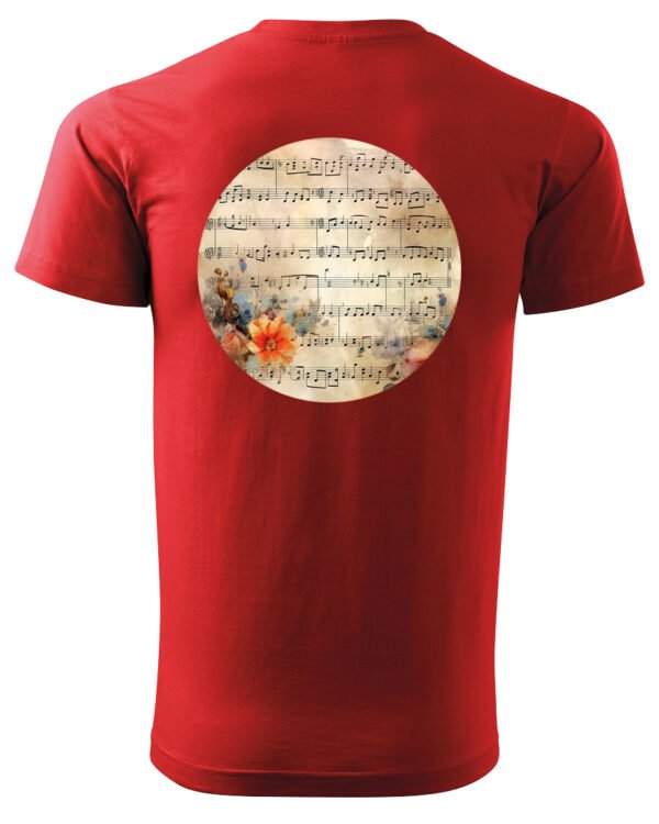 Koszulka Muzyczna harmonia <br>Nuty i kwiaty - Unisex, dla niej