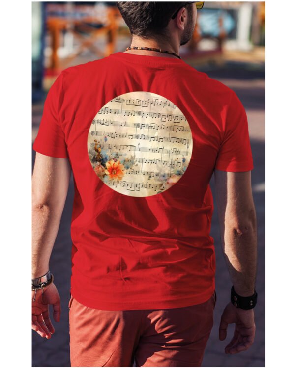 Koszulka Muzyczna harmonia <br>Nuty i kwiaty - Unisex, dla niego