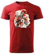 Koszulka Egzotyczny Urok Natury <br>Papuga w Kwiatowym Otoczeniu - Unisex, dla niego