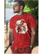 Koszulka Egzotyczny Urok Natury <br>Papuga w Kwiatowym Otoczeniu - Unisex, dla niego
