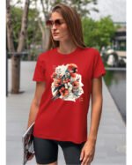 Koszulka Egzotyczny Urok Natury <br>Papuga w Kwiatowym Otoczeniu - Unisex, dla niej