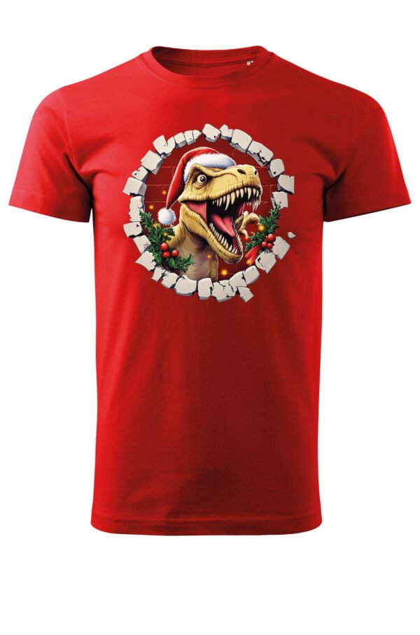 Świąteczna Koszulka “Dinozaur Święty Mikołaj”  – Unisex