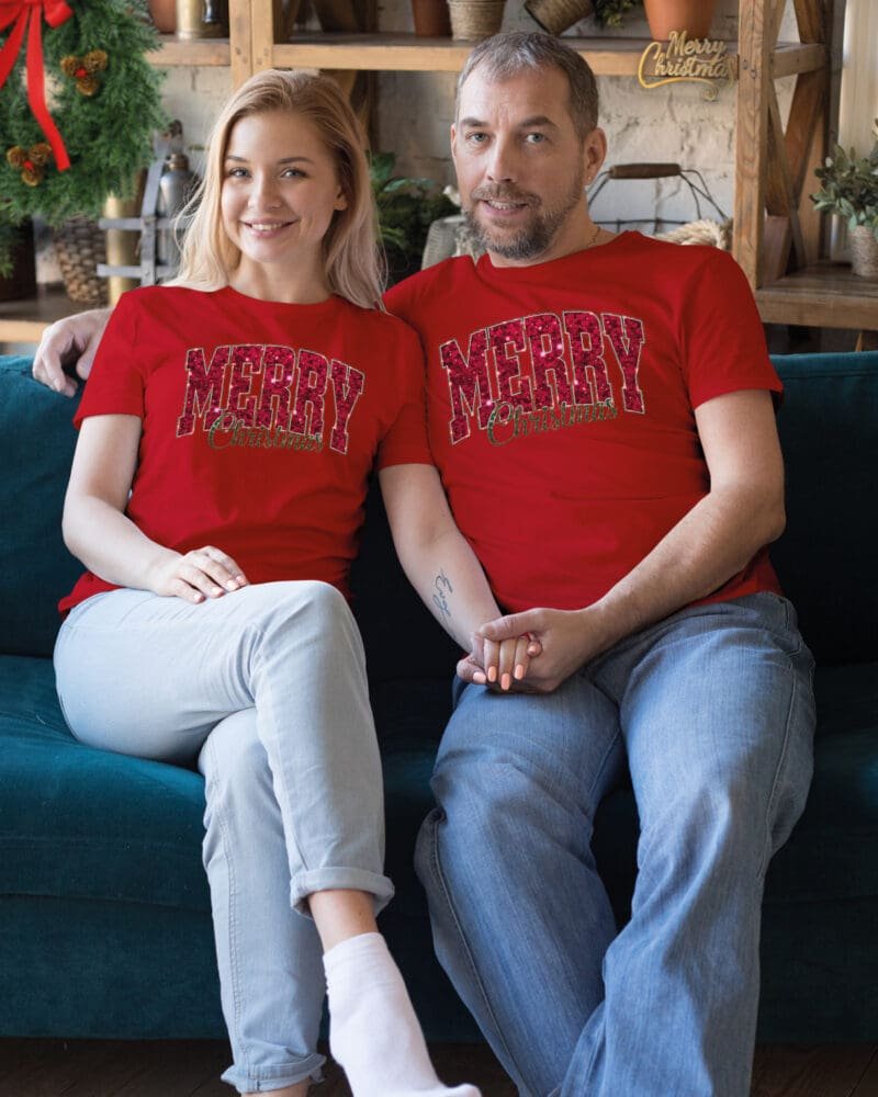 Świąteczna Koszulka “Merry Christmas – Błyszcząca Magia” – Unisex