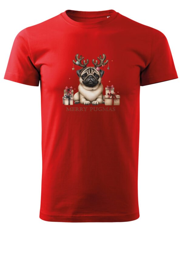 Świąteczna Koszulka “Merry Pugmas – Świąteczny Mops” – Unisex