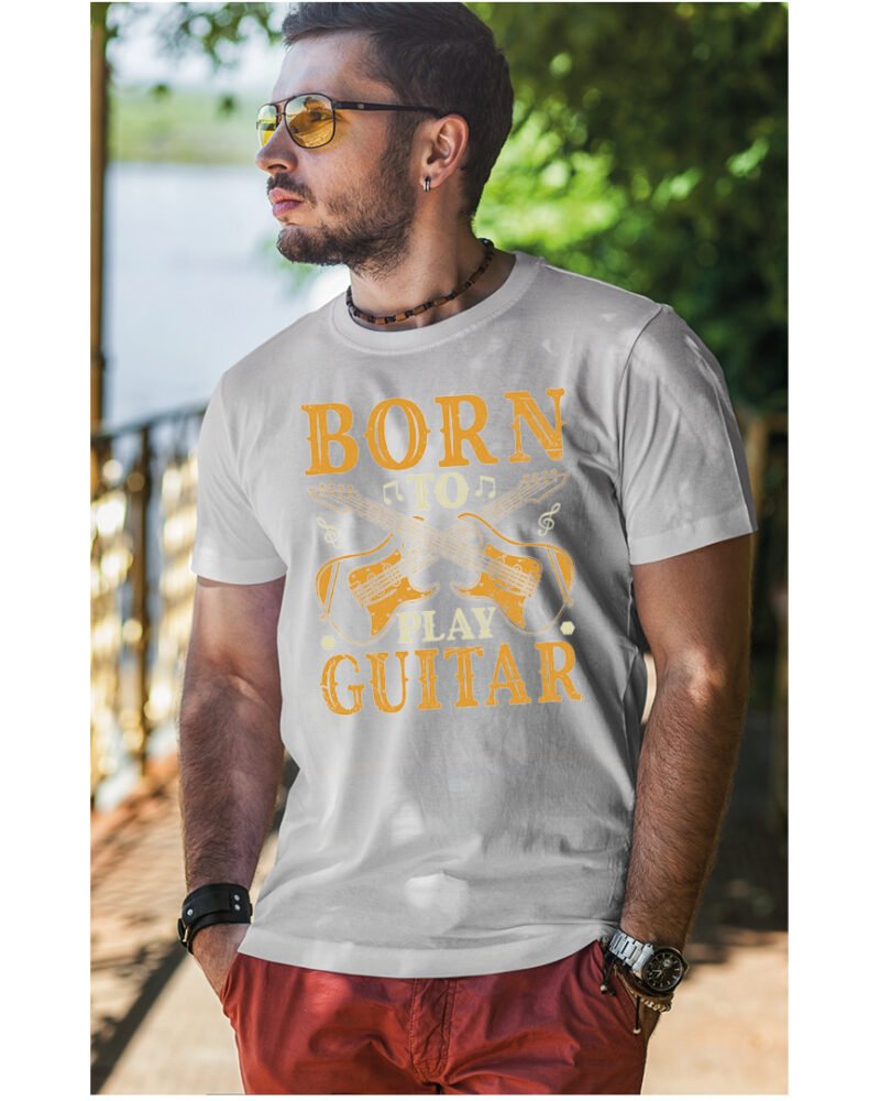 Koszulka Muzyczne serce „Born to play guitar” – Unisex