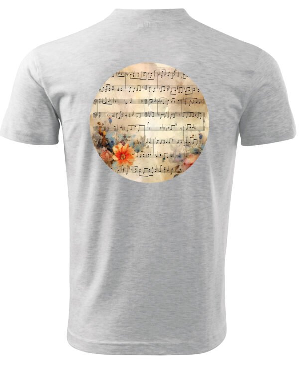 Koszulka Muzyczna harmonia <br>Nuty i kwiaty - Unisex, dla niej