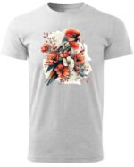 Koszulka Egzotyczny Urok Natury <br>Papuga w Kwiatowym Otoczeniu - Unisex, dla niego