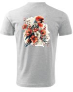 Koszulka Egzotyczny Urok Natury <br>Papuga w Kwiatowym Otoczeniu - Unisex, dla niego