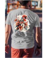 Koszulka Egzotyczny Urok Natury <br>Papuga w Kwiatowym Otoczeniu - Unisex, dla niego