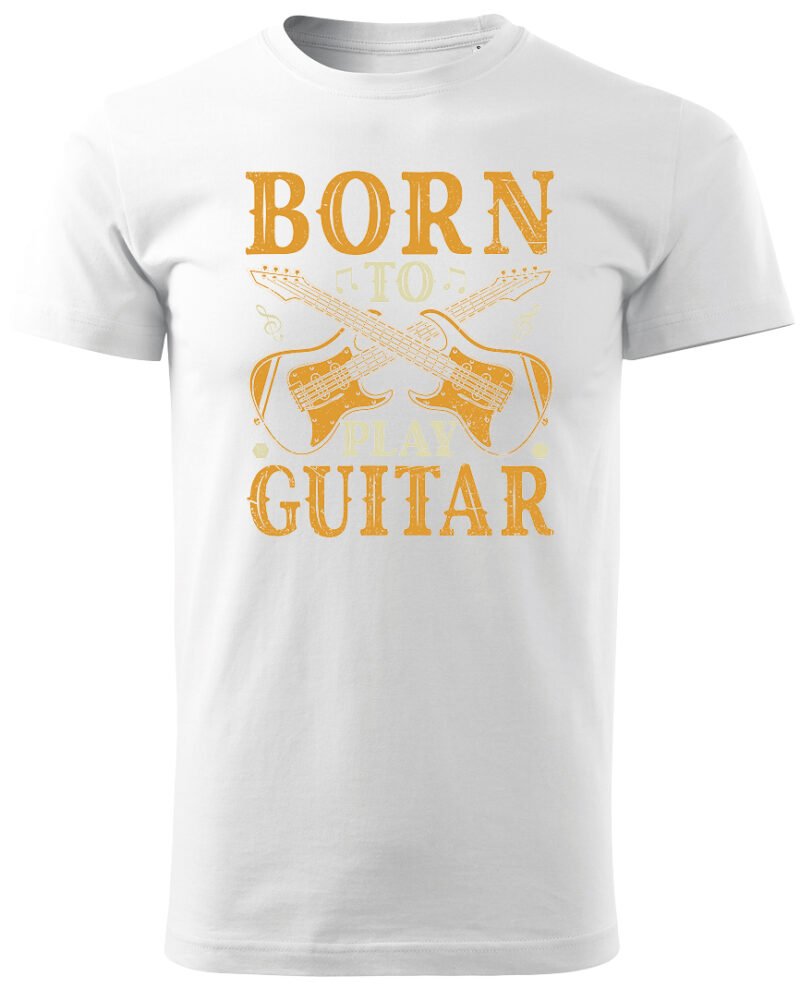 Koszulka Muzyczne serce „Born to play guitar” – Unisex