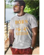 Koszulka Muzyczne serce „Born to play guitar” – Unisex