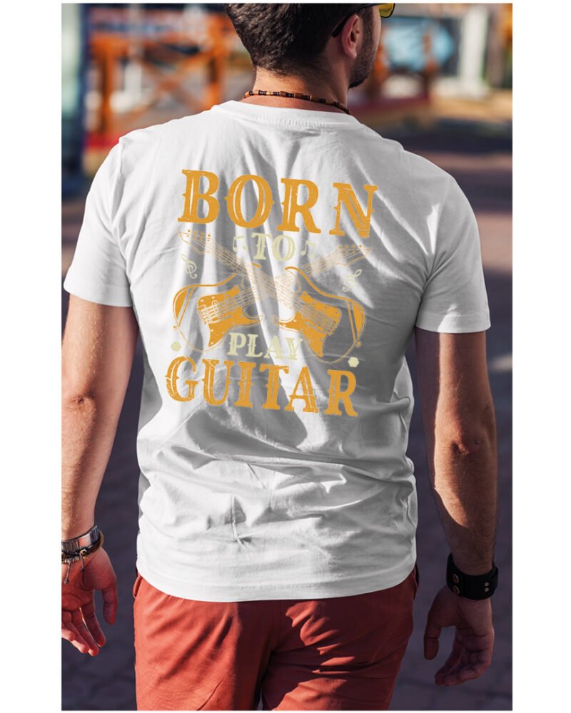 Koszulka Muzyczne serce „Born to play guitar” – Unisex
