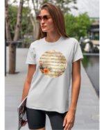 Koszulka Muzyczna harmonia <br>Nuty i kwiaty - Unisex, dla niej