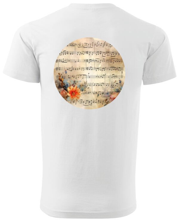Koszulka Muzyczna harmonia <br>Nuty i kwiaty - Unisex, dla niej