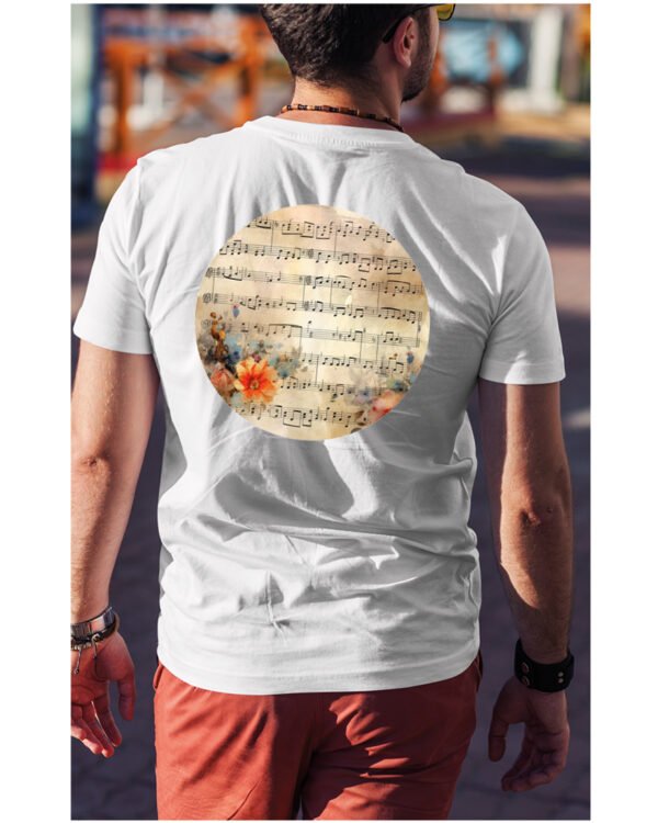 Koszulka Muzyczna harmonia <br>Nuty i kwiaty - Unisex, dla niego