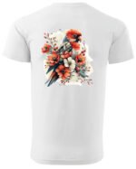Koszulka Egzotyczny Urok Natury <br>Papuga w Kwiatowym Otoczeniu - Unisex, dla niego