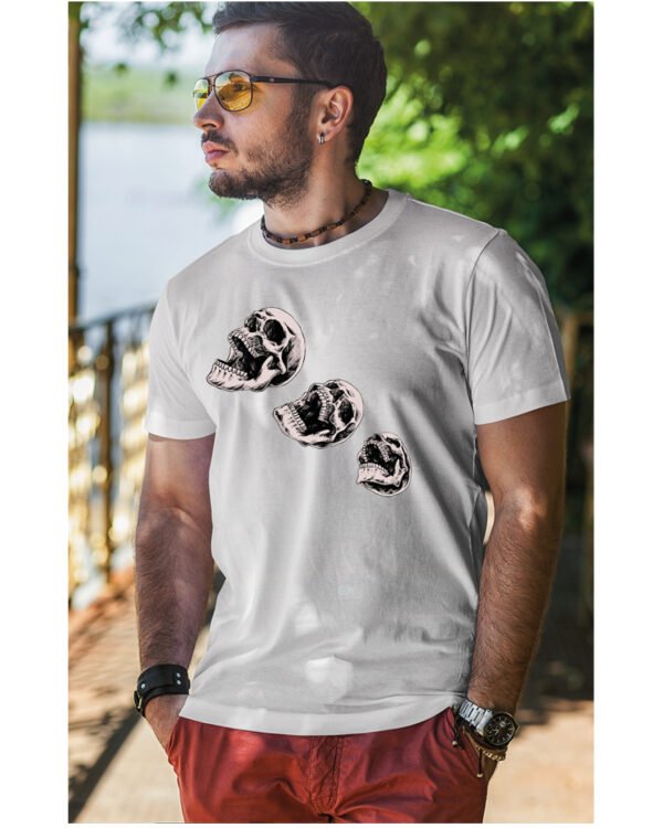 Halloweenowa Koszulka Unisex "Skull Trio" – Wybierz Kolor!