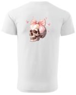 Halloweenowa Koszulka Unisex "Skull with Pink Bow" – Wybierz Kolor!