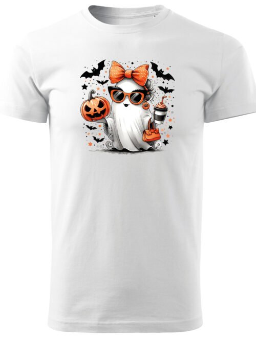 Halloweenowa Koszulka Unisex "Stylowy Duch" – Wybierz Kolor!