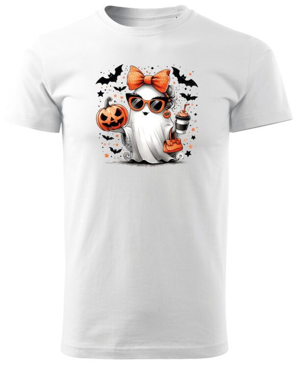 Halloweenowa Koszulka Unisex "Stylowy Duch" – Wybierz Kolor!