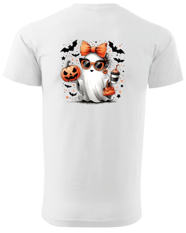 Halloweenowa Koszulka Unisex "Stylowy Duch" – Wybierz Kolor!