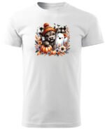 Halloweenowa Koszulka Unisex "Pies i Duch w Jesieni" – Wybierz Kolor!