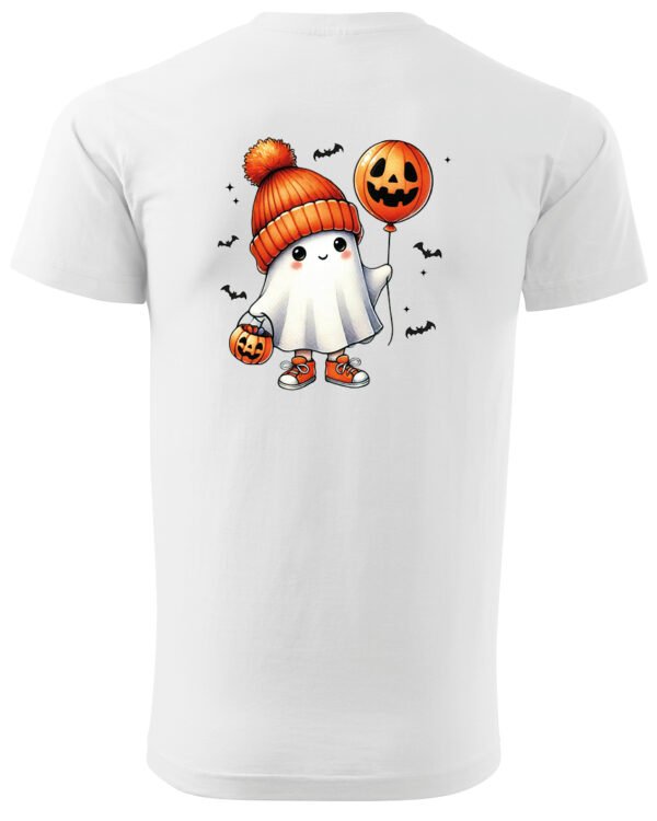Halloweenowa Koszulka Unisex "Duch w Jesiennych Kwiatach" – Wybierz Kolor!