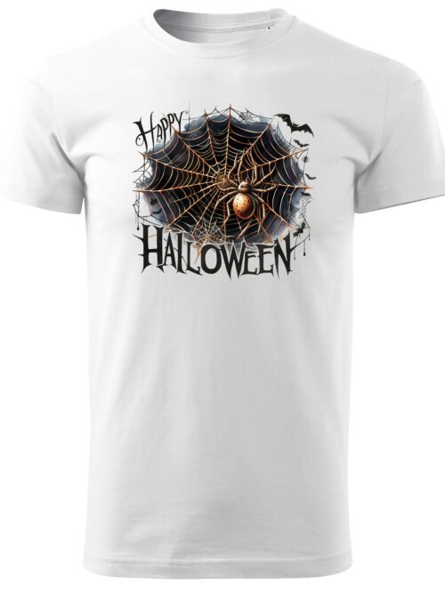 Halloweenowa Koszulka Unisex "Pajęczyna z Pająkiem" – Wybierz Kolor!
