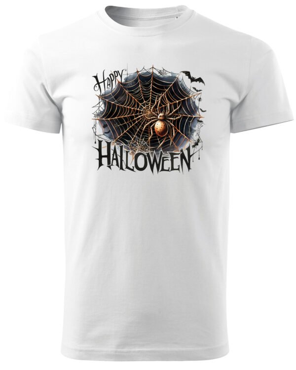 Halloweenowa Koszulka Unisex "Pajęczyna z Pająkiem" – Wybierz Kolor!