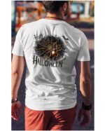 Halloweenowa Koszulka Unisex "Pajęczyna z Pająkiem" – Wybierz Kolor!
