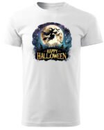 Halloweenowa Koszulka Unisex "Czarownica i Księżyc" – Wybierz Kolor!