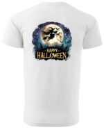 Halloweenowa Koszulka Unisex "Czarownica i Księżyc" – Wybierz Kolor!