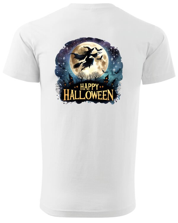 Halloweenowa Koszulka Unisex "Czarownica i Księżyc" – Wybierz Kolor!