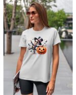 Halloweenowa Koszulka Unisex "Szkieletor i Dynia" – Wybierz Kolor!