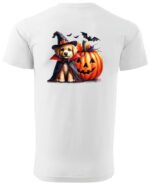 Halloweenowa Koszulka Unisex "Piesek Czarodziej i Dynia" – Wybierz Kolor!