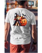 Halloweenowa Koszulka Unisex "Piesek Czarodziej i Dynia" – Wybierz Kolor!