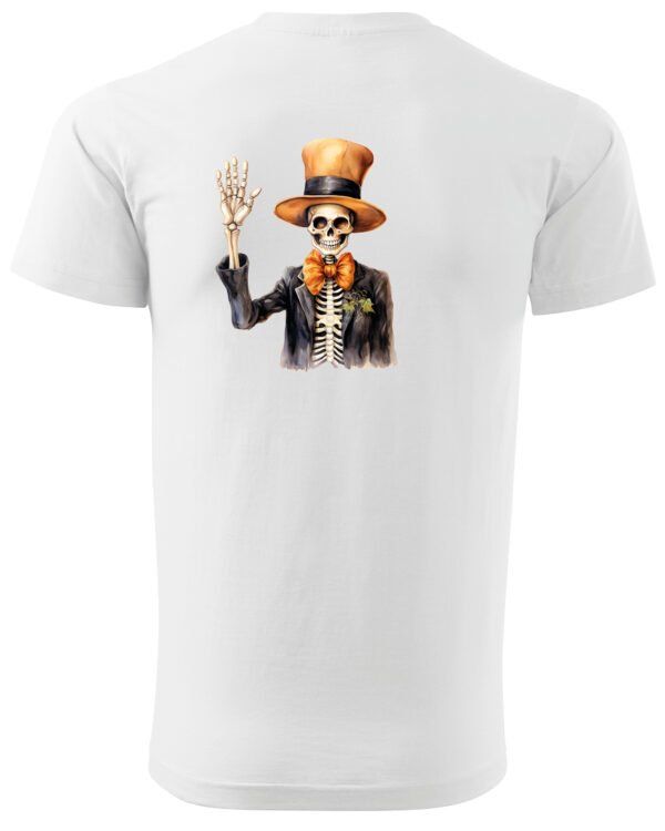 Halloweenowa Koszulka Unisex "Szkielet Dżentelmen" – Wybierz Kolor!
