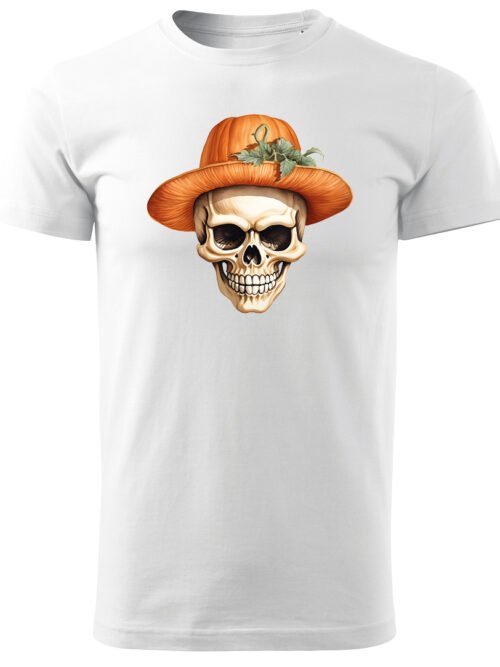 Halloweenowa Koszulka Unisex "Dynia i Czaszka" – Wybierz Kolor!
