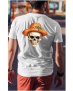 Halloweenowa Koszulka Unisex "Dynia i Czaszka" – Wybierz Kolor!